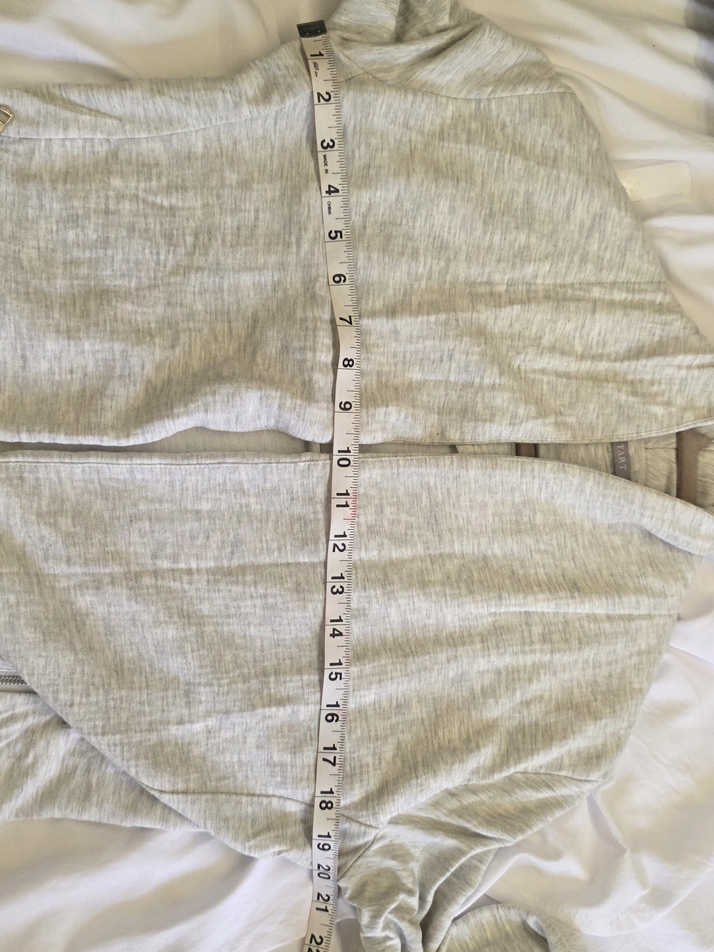 🍁Tart Heather Gray Open Front Cardigan Small Draped Zip Pocket Lightweight - Picture 7 of 7